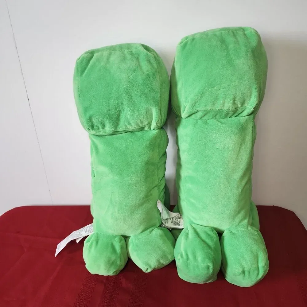 Lot of 2 Minecraft Creeper Plush 18” Large Pillow Stuffed Animal Mojang Green